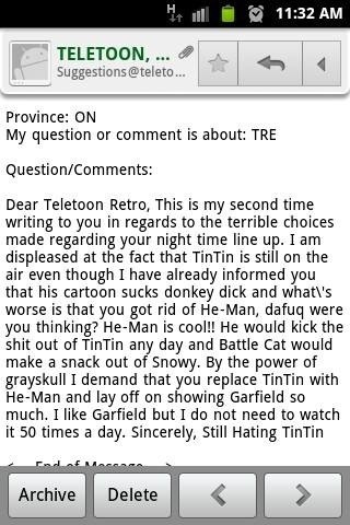 My friend is leading a campaign against the Adventures of Tintin. She's doing fairly well I think