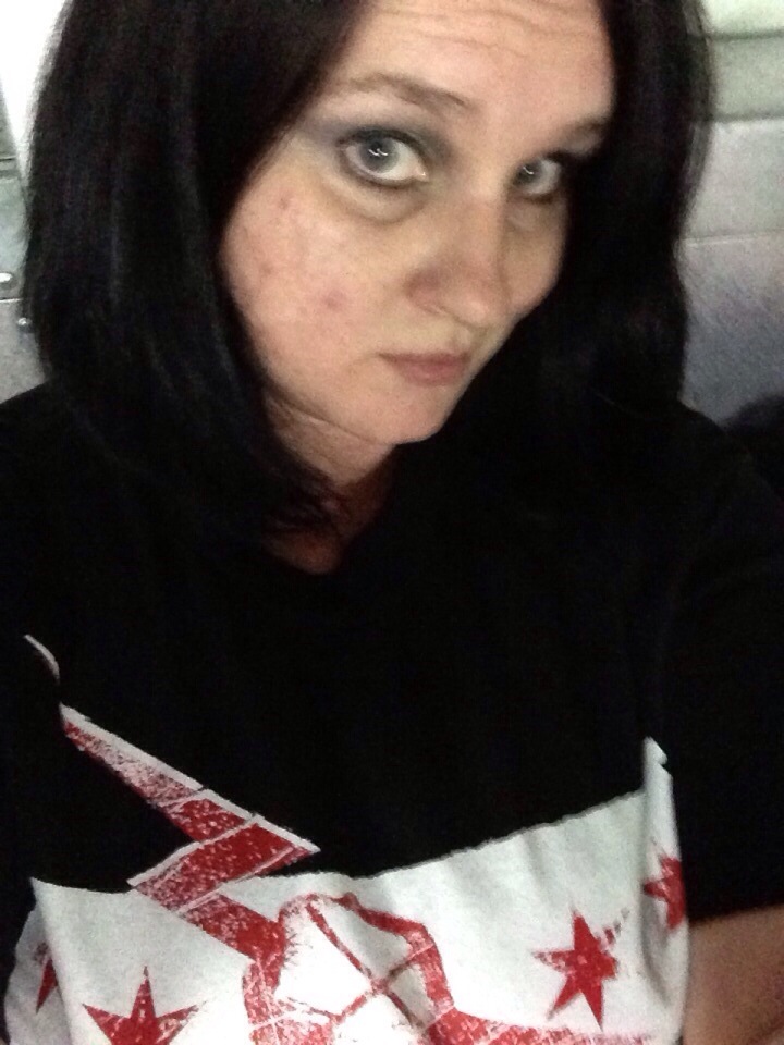 WWE wrasslin with the littles. I needed to be decked out too, so while they're in their AJ Lee digs...I chose CM Punk.